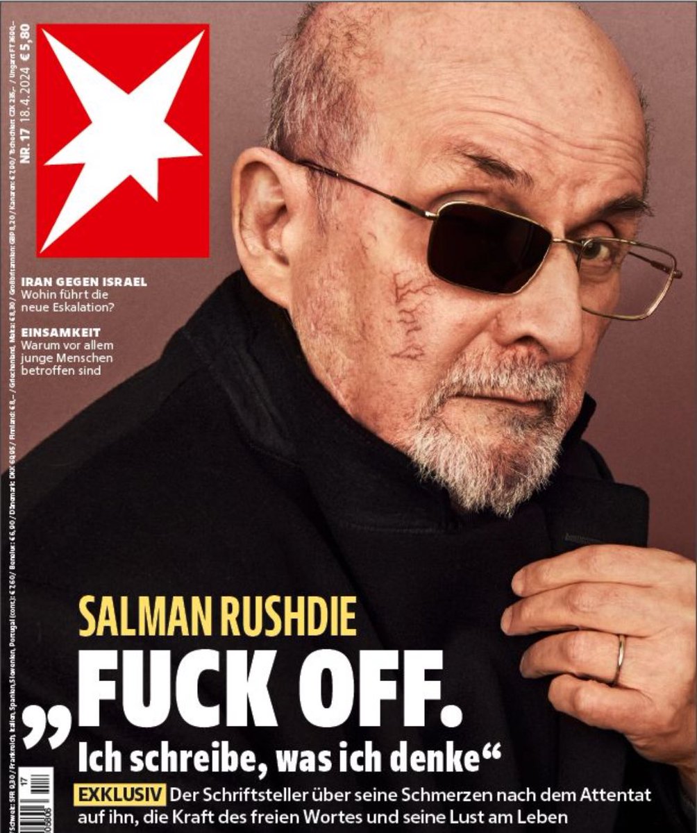 „Ich bin ganz ungewöhnlich dankbar, am Leben zu sein.“ #SalmanRushdie exklusiv über seine Schmerzen nach dem #Attentat auf ihn, die Kraft des freien Wortes - und seine Lust am Leben. trib.al/Nx2bNIN @sternde @stern_RECHERCHE