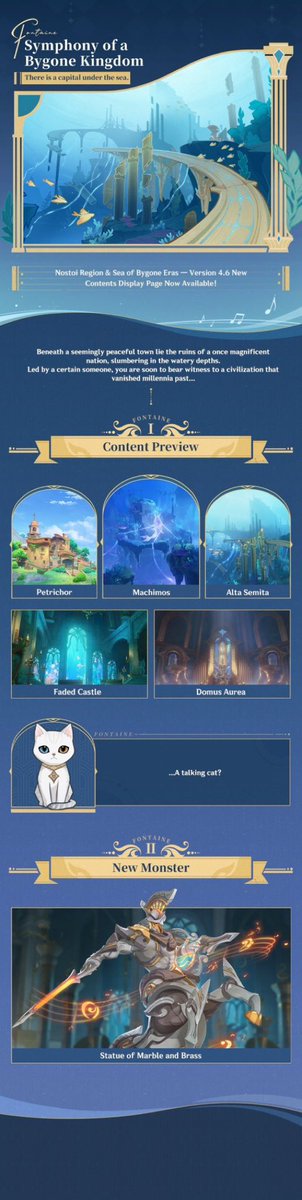 رسمياً:

المناطق الجديدة في تحديث ٤.٦

بعد إكمال 
Archon Quest Prologue: Act III (Song of the Dragon and Freedom)

سيتم فتح التيليبورت تلقائياً بالقرب من “Petrichor” في جنوب "فونتين"

#قنشن #قينشن_امباكت