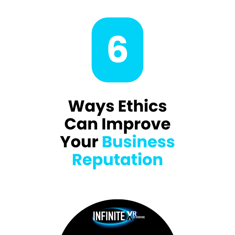 🙌 Business ethics help ensure a good reputation for your company. Not only does it feel good to be part of a company with a great reputation, but it’s great for business. 

#InfiniteXVR #BusinessEthics #BuildingEthicalExcellence #EthicalCulture #EthicsInBusiness