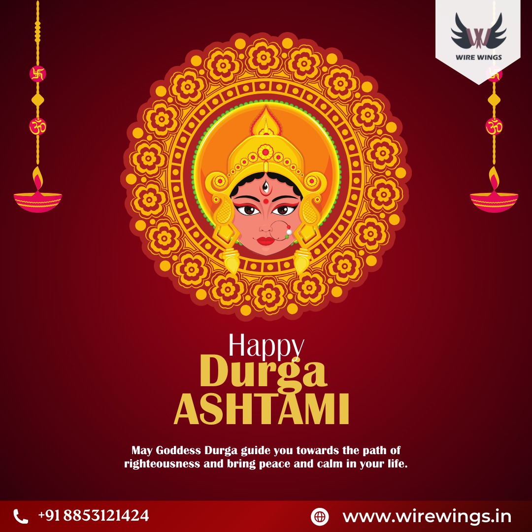 May the divine energy of Goddess Durga empower Wire Wings and its team with innovation, success, and technological advancement this Durga Ashtami! 💻✨ #WireWings #DurgaAshtami #Navratri #GoddessDurga #ITCompany #Innovation #Success #Technology #Empowerment #Blessings #Progress