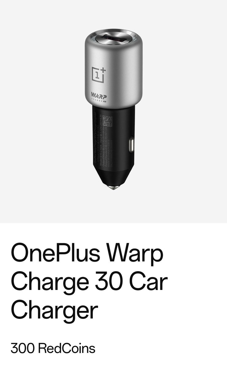 Grab the OG @oneplus Warp Charge 30 Car Charger from the @OnePlus_USA RedCoins Store! A collectible in itself! 😍