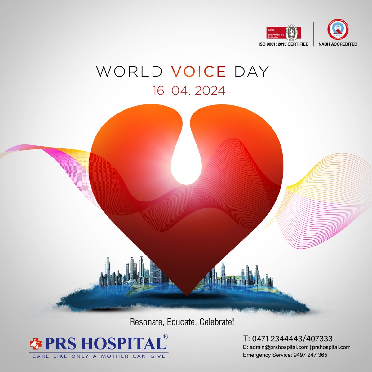 'Let your voice be the melody that resonates through the world. Happy World Voice Day!'

#worldvoiceday #voiceday2024 #voice #resonate #celebrate #voicehealth #vocalcordshealth #healthyvocalcords #prshospital #besthospital