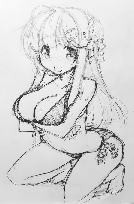 #気温が高いので気が早いが水着絵が見たい 