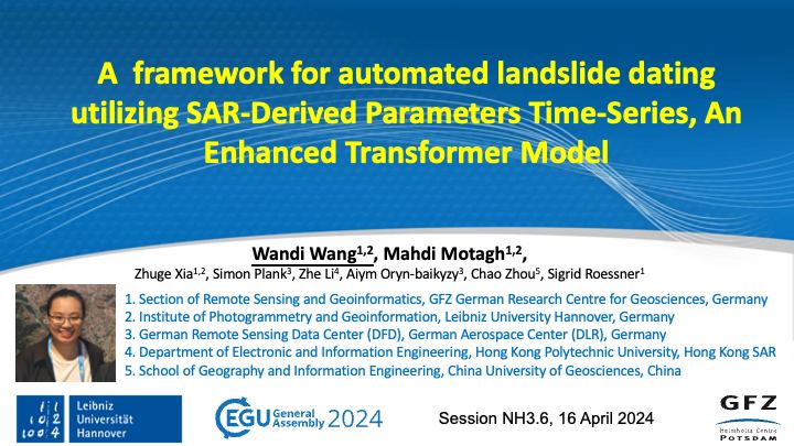 A busy schedule  for our group members today with 4 oral presentations at different sessions of #EGU24

#InSAR
#landslide 
#DeepLearning 
#Geohazard