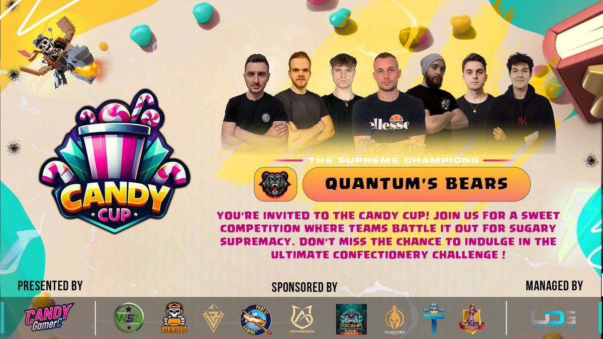 Thank you <a href="/_Esports_Candy/">Candy Cup</a> <a href="/esports_udg/">uDG Esports</a> for inviting our team.
We are looking forward to an amazing tournament 💪

#CandyCup | #ClashofClans
#QuantumsBears | #CocEsports