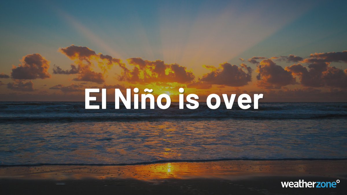 She's dusted. The BoM just declared the 2023/24 El Niño over. Full wrap below but 2 big takeouts: 1. El Niño brought the driest 3-month spell on record from late winter into spring 2. Surprisingly, the v wet summer in places was NOT unusual for El Niño! weatherzone.com.au/news/bom-decla…