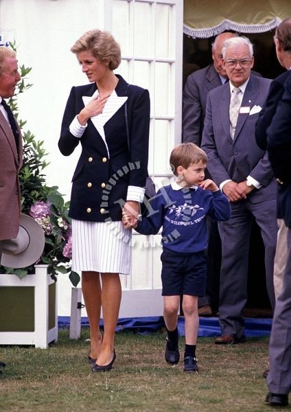 Diana and William at the Harrods Trophy Challenge at Windsor. 2nd July 1988.