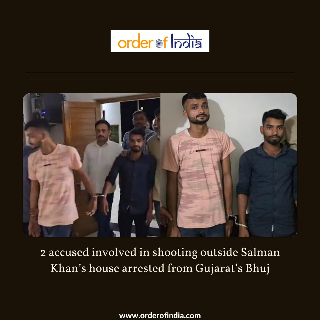 Arrested in #Gujarat: Vicky Gupta and Sagar Pal, suspects in the shooting outside Salman Khan's home. Hailing from #Bihar, they fled to Bhuj post-incident. Joint Commissioner of Police (#Crime) Lakhmi Gautam confirms. #SalmankhanHouseFiring #LawrenceBishnoi #salmankhanhouse