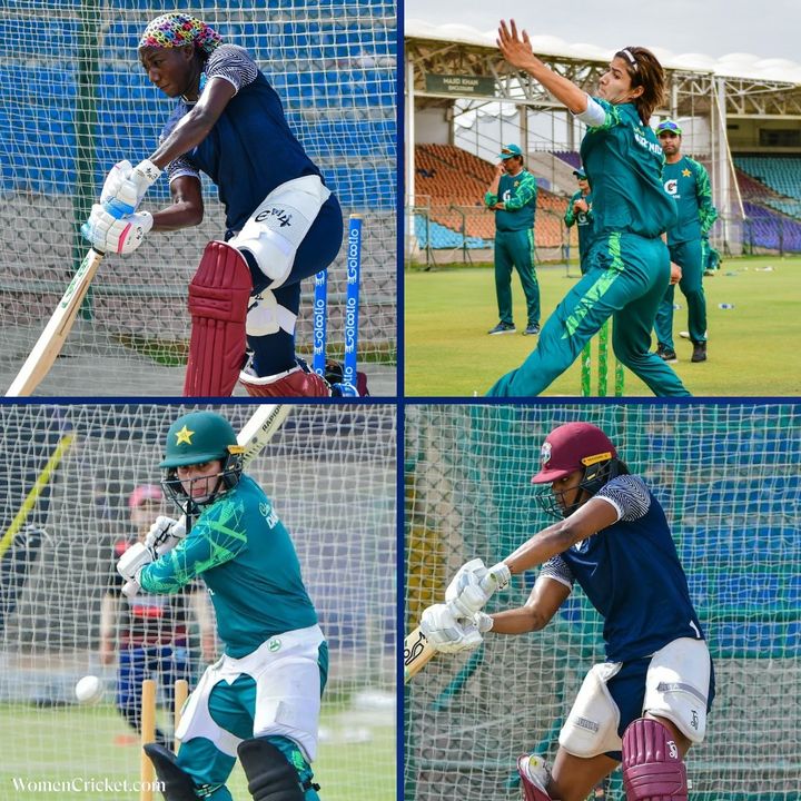Pakistan and West Indies players are gearing up for the ODI series ahead 🏏

📸: PCB/Twitter

#women #cricket #PAKvsWI #pakistancricket #ODISeries #CricketTwitter #WomenCricket
