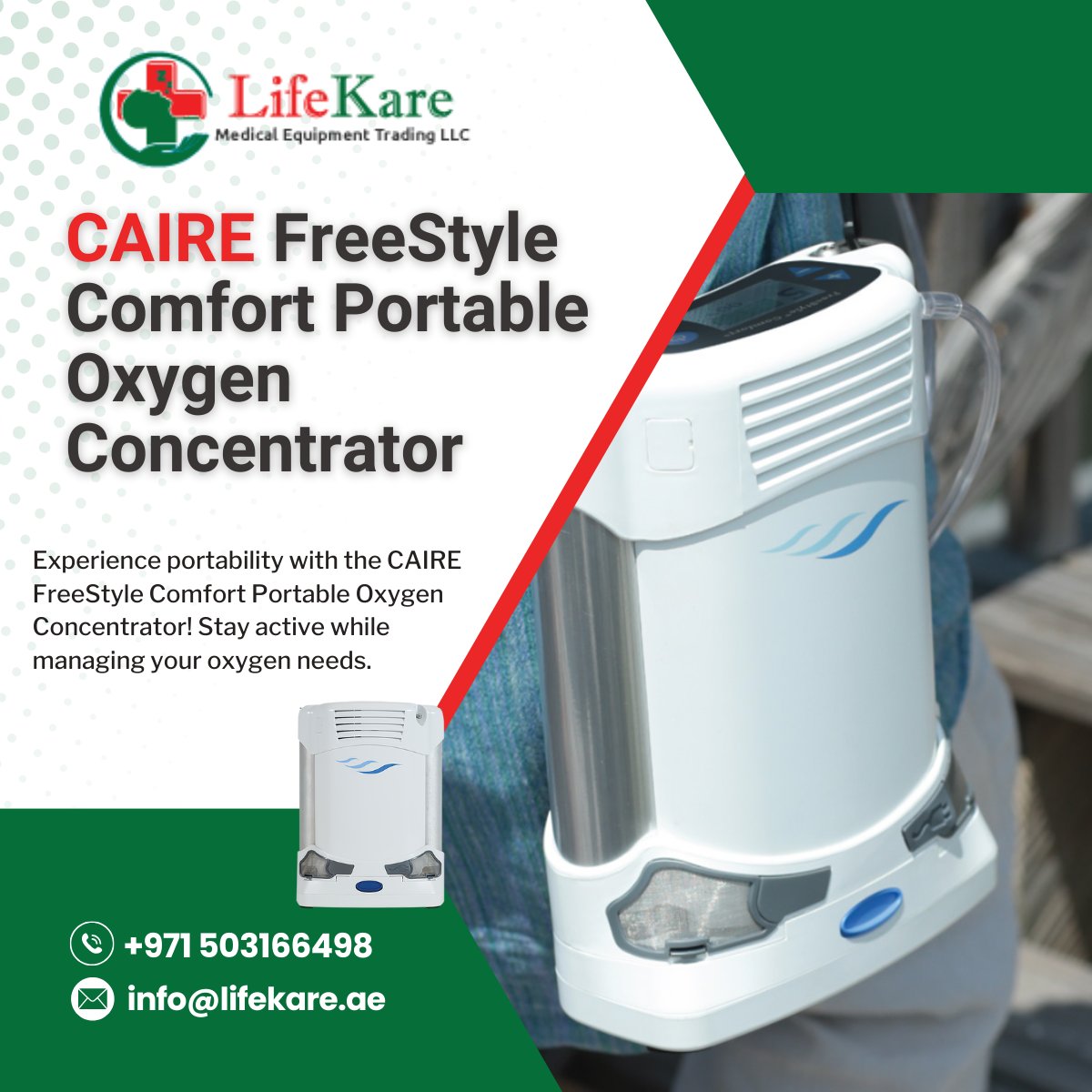 CAIRE FreeStyle Comfort Portable Oxygen Concentrator

Experience portability with the CAIRE FreeStyle Comfort Portable Oxygen Concentrator! Stay active while managing your oxygen needs.

+971 503166498
info@lifekare.ae

#CAIREFreeStyleComfort #OxygenConcentrator #PortableOxygen