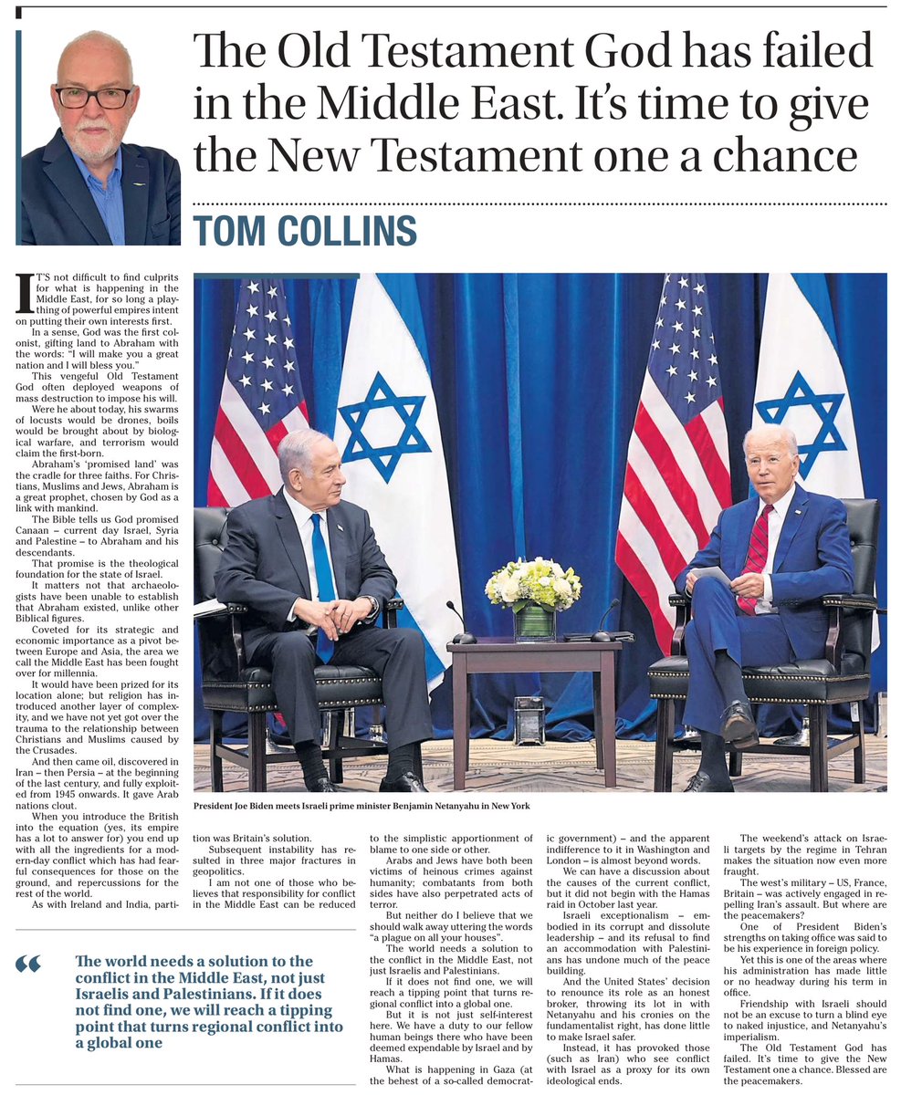 “We can have a discussion about the causes of the current conflict, but it did not begin with the Hamas raid in October last year.” ~Tom Collins, The Irish News ☕️🥐