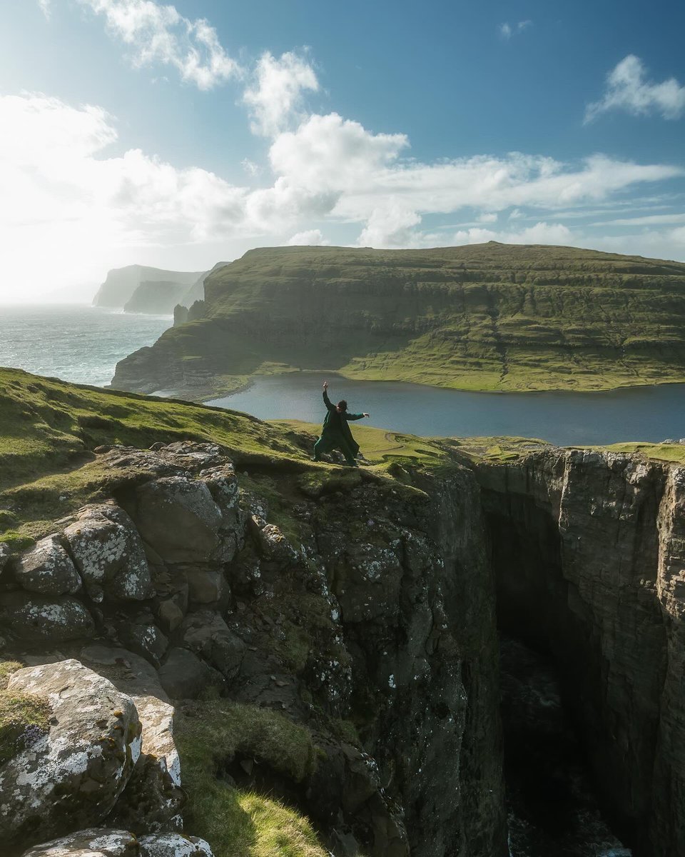 A Japanese model and the landscape of the #FaroeIslands I guided a group of 4 Japanese people last year at this location (Trælanípa). They were here on an assignment to capture the beauty of the islands and add an extra touch to their culture.