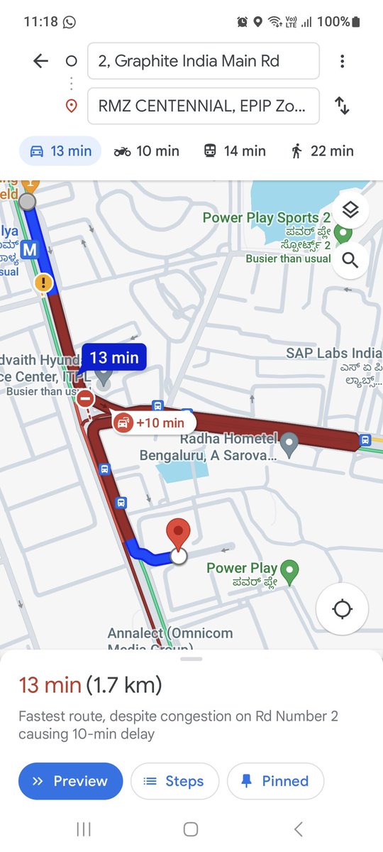 @blrcitytraffic @bbmpcommr - See what you have achieved with your obsession for U Turns. Distance of 2 KMs takes over 15 mins & keeps increasing - at Graphite India junction. #BrandBengaluru #BengaluruTraffic