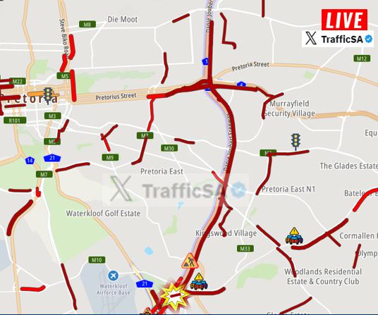 Pretoria - N1 South (Latest): #FatalCrash before the R21 Highway exit - HEAVY DELAYS - Hatfield and Pretoria East busy with diverting volumes