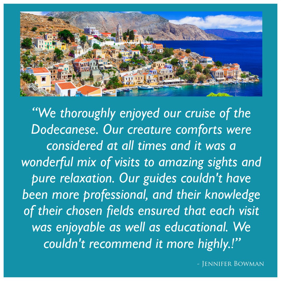 It's Testimonial Tuesday! We think our guests often explain our trips better than we do. You can still join us this year on our Cruising the #Dodecanese, a wonderful #gulet trip in the #Greek islands for max 18 guests

 #CulturalTours #travel #archaeologytours @VisitGreecegr