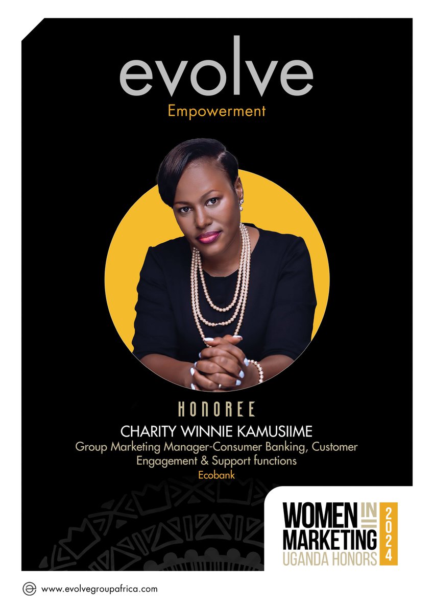 Congratulations Charity Winnie Kamusiime, @ckamusic upon being selected among our inaugural Women in Marketing, Uganda honorees. Your dedication to the profession is highly celebrated. Read her inspiring career via evolvegroupafrica.com #WIMHonorees24 #EvolveEmpowerment24