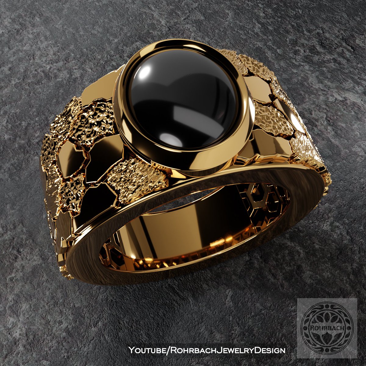 Some clients ask for a lot of variants. They love it, and we love it!
Gold Nuggets Black Opal Men's Ring
youtube.com/RohrbachJewelr…

#3djewelry #blender3d #jewelrydesign #goldring #cyclesrender #goldnuggets #jewelryrender #jewelrydesigner #joyas #jewelryrendering #3dmodeling