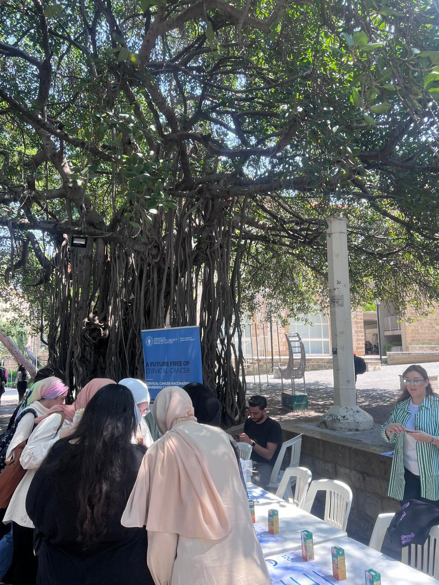 Day 1 of the awareness week of @wish_aubmc @AUB_Lebanon project on #cervicalcancer elimination #hpvvaccination on campus #healthpromotion #prevention