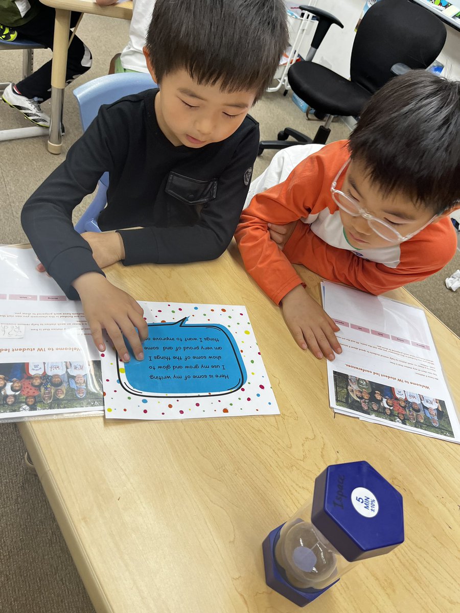 NIS_Grade1's tweet photo. First grade are practicing for our student led conferences tomorrow. We are excited to share our learning with our families and friends. #nisinspire https://t.co/dJVc2gKi0P