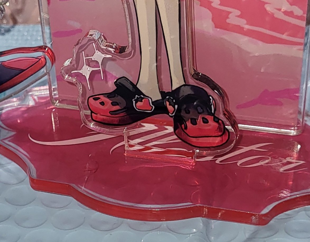 summer Al standees are so cute (closeup of his ridiculous but totally on brand strawberry crocs he's wearing 😂) #hazbinhotel #HazbinHotelFanart #HazbinHotelAlastor #Alastor #hazbinfanmerch