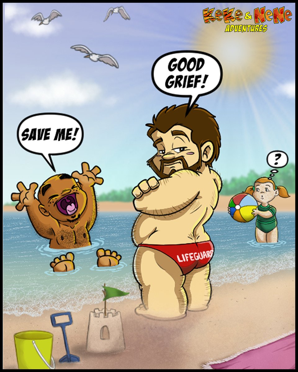 keke_nene_adv's tweet photo. Keke & Nene goofing off on the beach❤️🏖🌊☀️️
.
.
.
#illustration #digitalart #conceptsketch #lifeguard #burlylife #hairybear #gay #budgiesmugglers #bigboy #beach #cartoonart #gaypoc #intergaycial #hairyman #lifeguard https://t.co/5OcACRfoN4