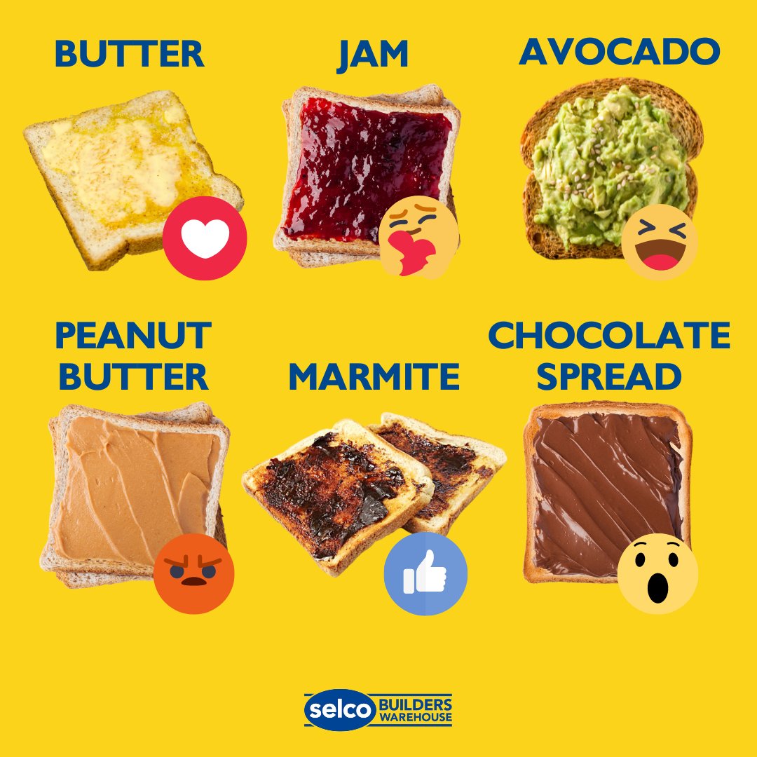 It's a staple breakfast item - but what's your toast topping of choice? Vote for your favourite 🍞 #Selco selcobw.com