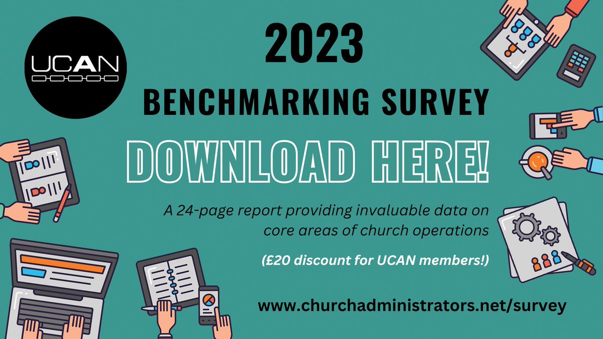 What challenges and changes are other UK churches managing?  Just one of the questions answered in our 2023 Essential Benchmarking Survey. Head to buff.ly/3DmNbZC to download your copy!

#UCANbenchmarkingsurvey #survey #church #churchoperations #operationsmanager