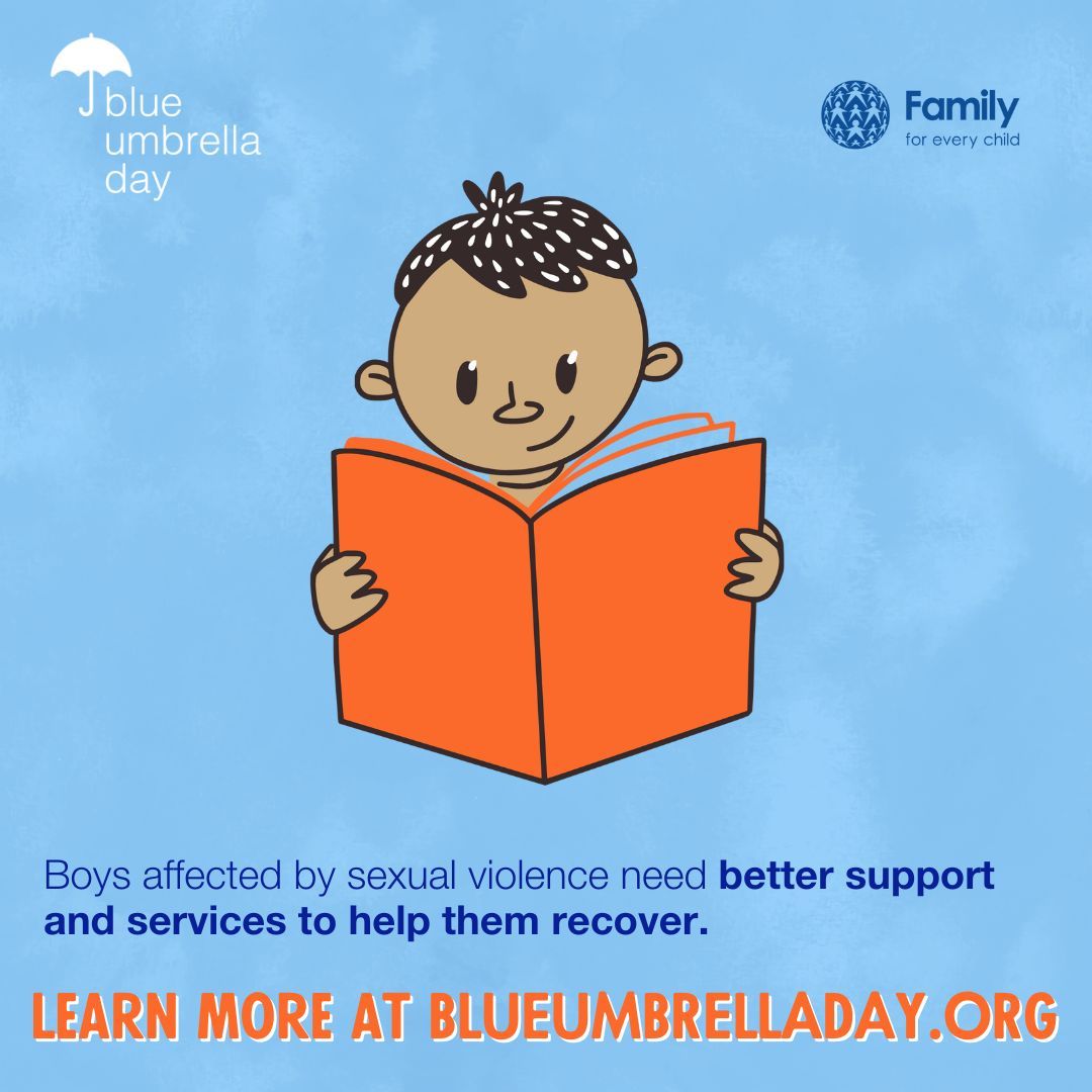 For #BlueUmbrellaDay 2024, we ask the international community to join us in advocating for boys and young men. This year's campaign is focused around three key mesages: ☔️ #1: Sexual violence affects boys, too #BlueUmbrellaDay