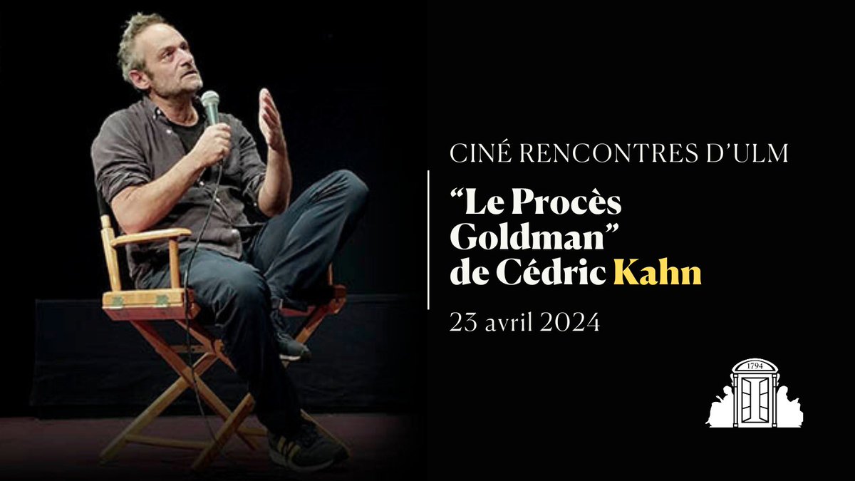 📽️ Les Ciné-rencontres d'Ulm vous invitent à une projection du film « Le Procès Goldman » suivie d'un débat avec le réalisateur Cédric Kahn à l'ENS @psl_univ en partenariat avec @Transfuge_mag. Pour vous inscrire 👇 psl.pulse.ly/q5jvqtoa94