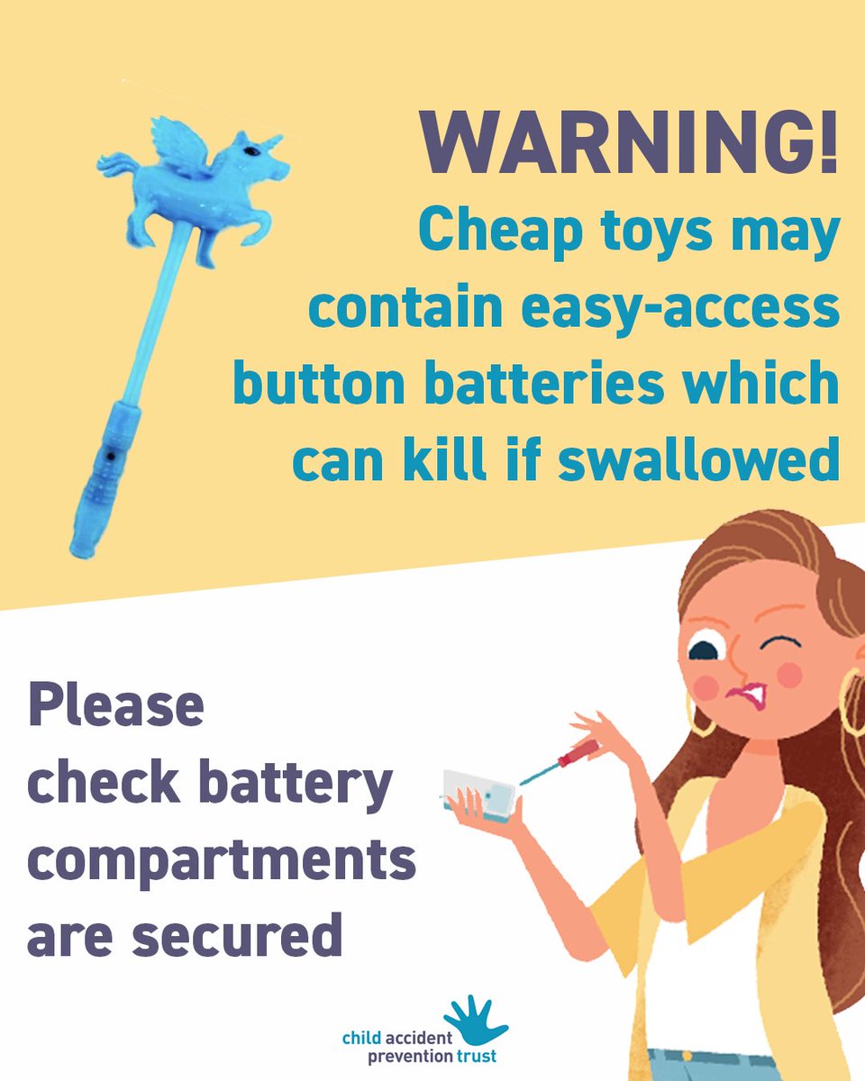The Light Up Unicorn Wand pictured was recalled due to easy access button batteries. Learn more: gov.uk/product-safety… Button batteries can badly hurt or kill a small child if they swallow one. Please #BeBatteryAware: capt.org.uk/button-battery…