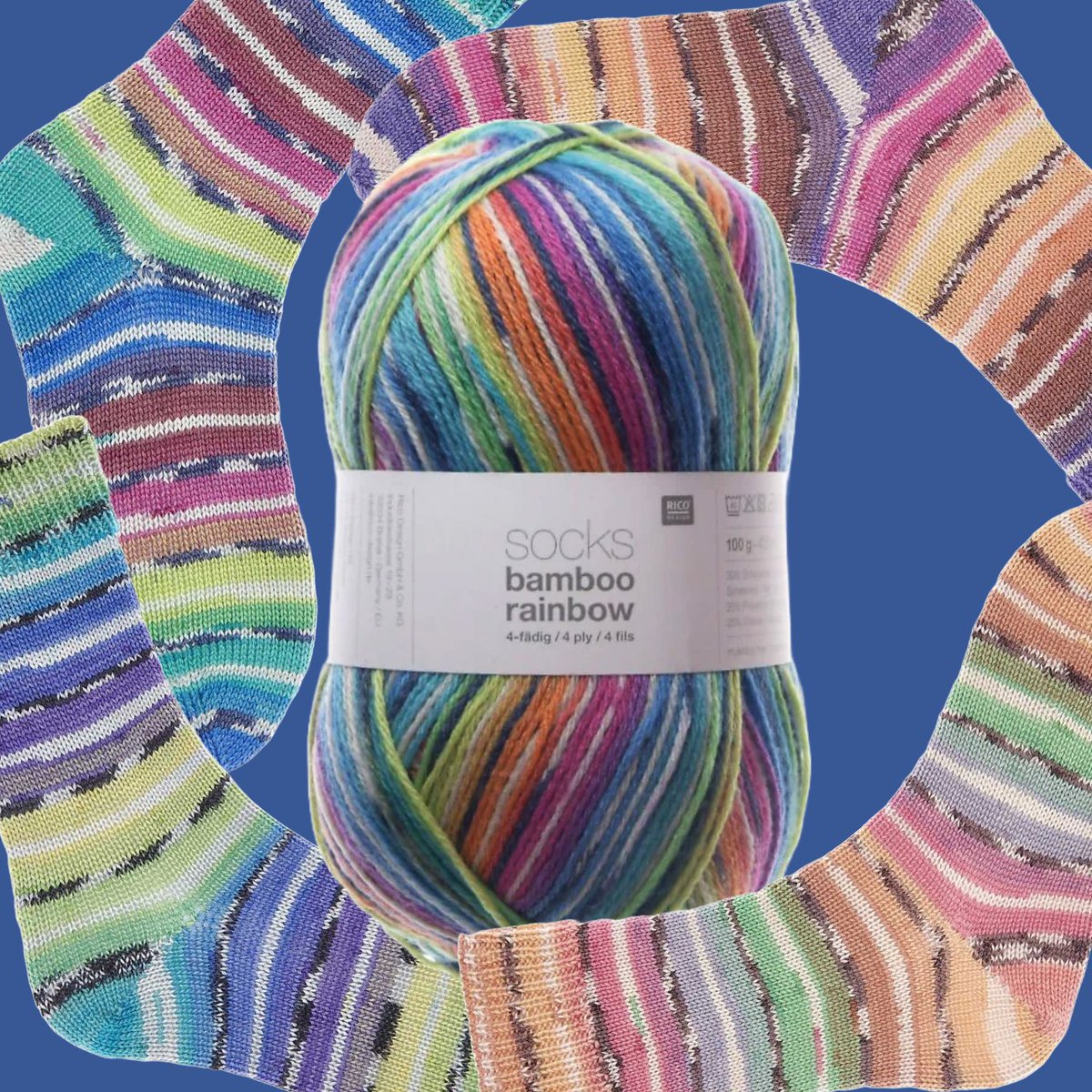 Rico Bamboo Rainbow 4ply is a brand new sock yarn that has caught our eye! Beautiful rainbows 🌈 for your feet to brighten up your day.

See more shades here - ow.ly/uWq650ReNHs
