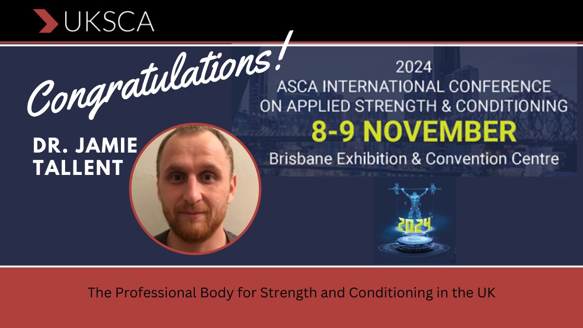 We're thrilled to announce that @jamietallent has been selected by the @the_asca to present at their 2024 Conference Jamie's presentation on 'Microdosing: Enhancing Performance & Managing Fatigue in High-Workload Athletes' stood out among 15 strong applications from the UKSCA