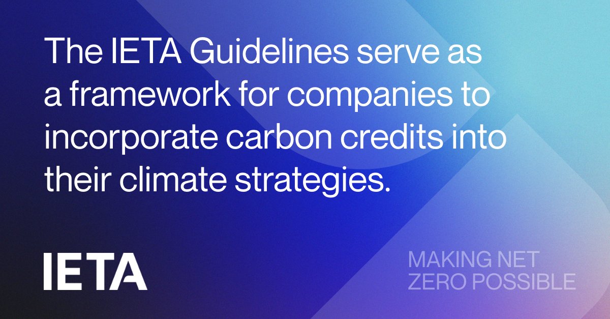 📣 IETA has launched new Guidelines for High Integrity Use of Carbon Credits. These guidelines aim to mobilise private sector finance through the #VCM for Paris Agreement goals, building on best practices and new insights. ow.ly/HvZZ50RgCwR #climateaction #carbonmarkets