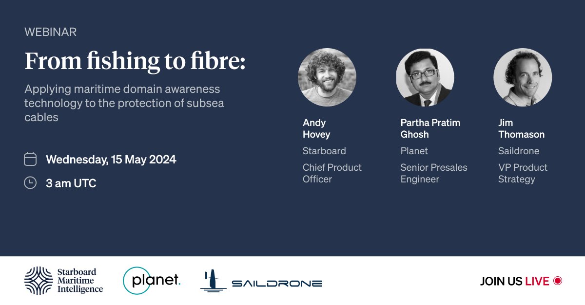 Join <a href="/Starboard_NZ/">Starboard Maritime Intelligence</a>, <a href="/planet/">Planet</a>, and <a href="/saildrone/">Saildrone</a> as we discuss the role of maritime situational awareness for safeguarding subsea infrastructure. Register here 👉 starboard.nz/webinars/

These cables are vital assets, yet they are facing escalating threats.