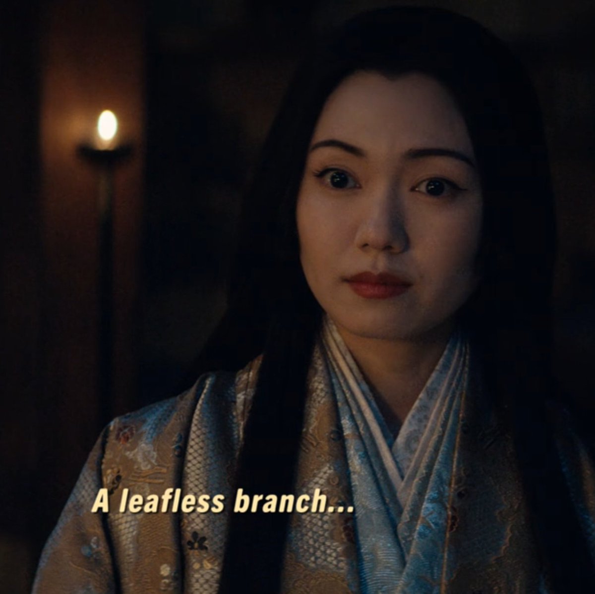 While the snow remains Veiled in the haze of cold evening A leafless branch... This hits hard knowing Mariko was exiled somewhere cold and the last part basically makes it a diss to Ochiba since her name means 'fallen leaves.' And Mariko freestyled it 🥶 #ShogunFX #Shogun