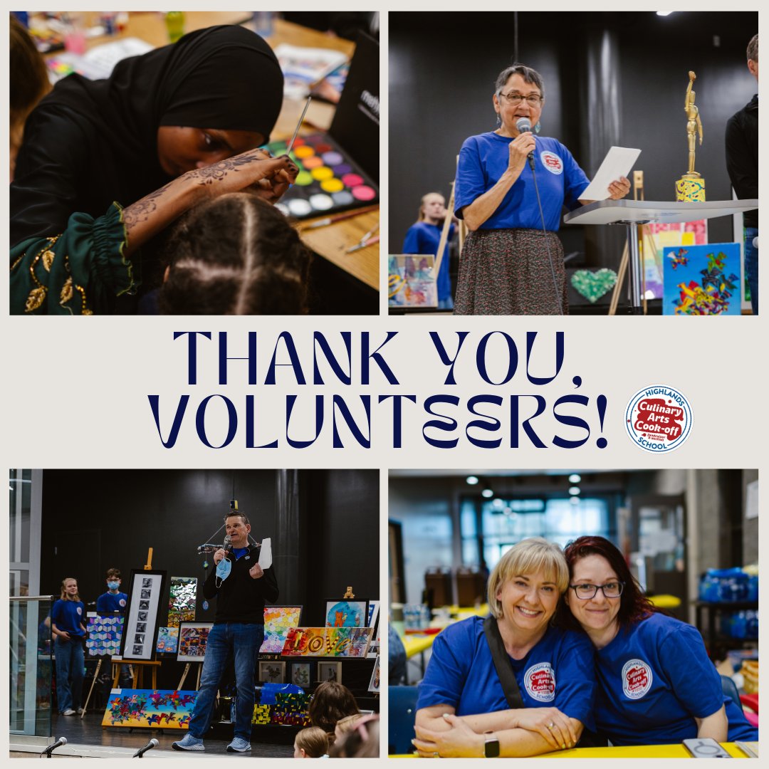 CulinaryCookOff's tweet image. We want to give a shoutout to all of our amazing volunteers: our Highlands parents &amp;amp; kids, kokum Linda, face painters from @EastglenHigh, and our MC @MarkConnollyCBC &amp;amp; Auctioneer Larry Romaniuk who have been with us since our humble Mt.Royal beginnings!