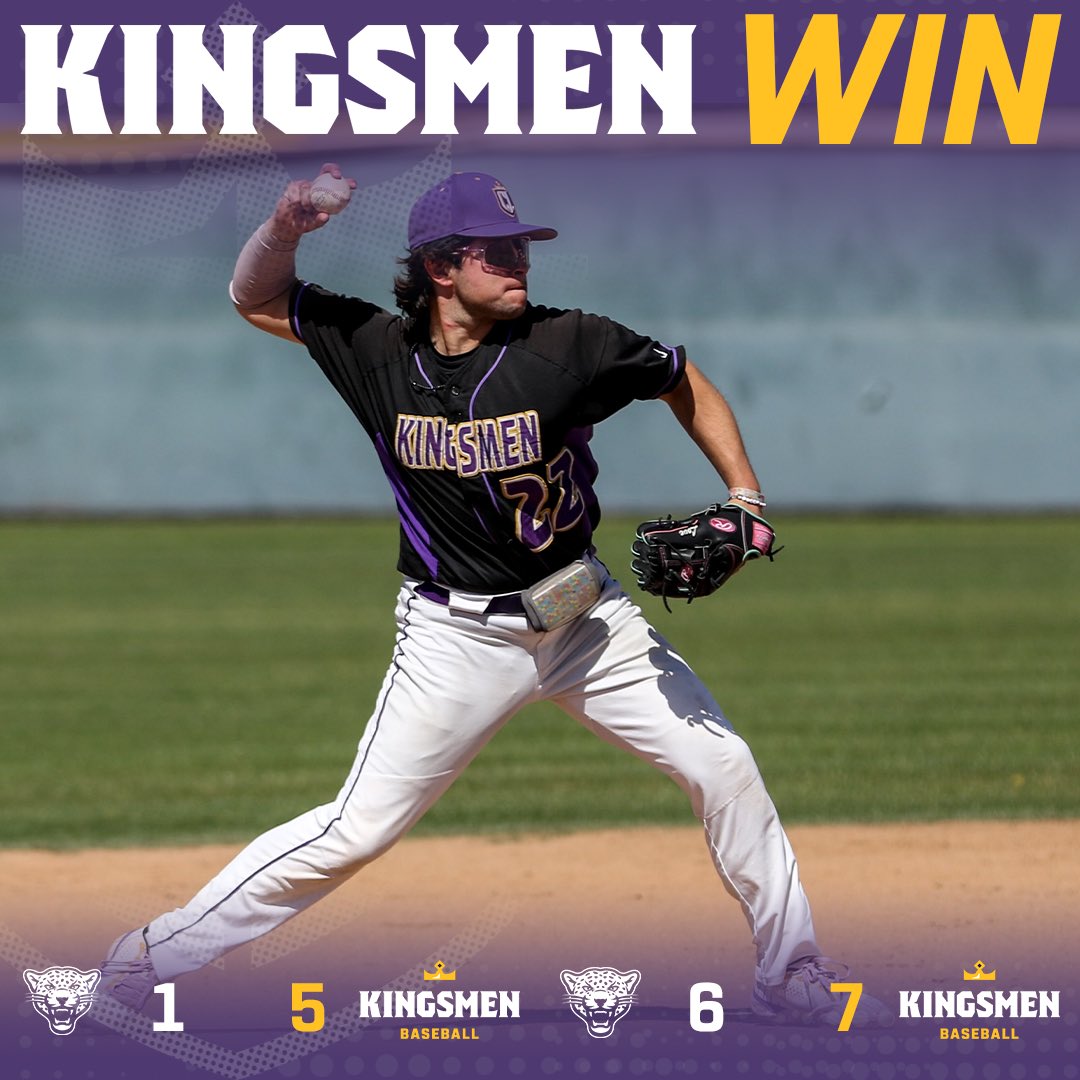 Walk-off for the series win! Kingsmen baseball got a complete outing from JJ Frazier in game one of their doubleheader, a walk-off walk in game two, and a series win against La Verne on Monday afternoon! #OwnTheThrone
