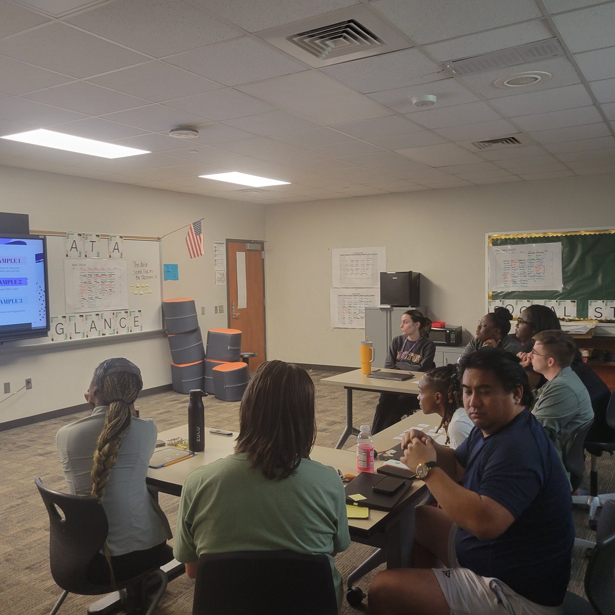 Social studies teachers learning today during their teacher work day from a colleague on using data effectively! <a href="/BleylCFISD/">Bleyl Middle School</a> Proud to be a their leader!