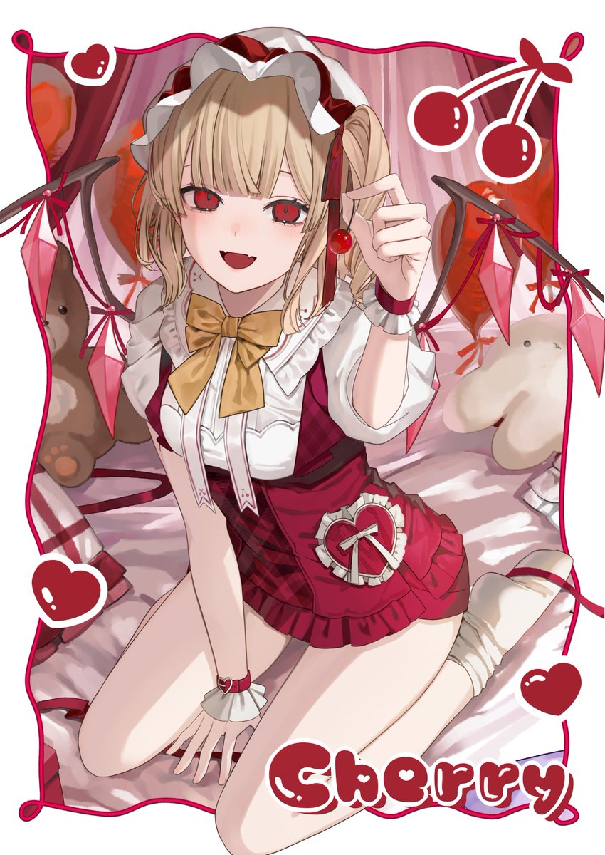 flandre scarlet 1girl solo looking at viewer smile open mouth shirt skirt  illustration images