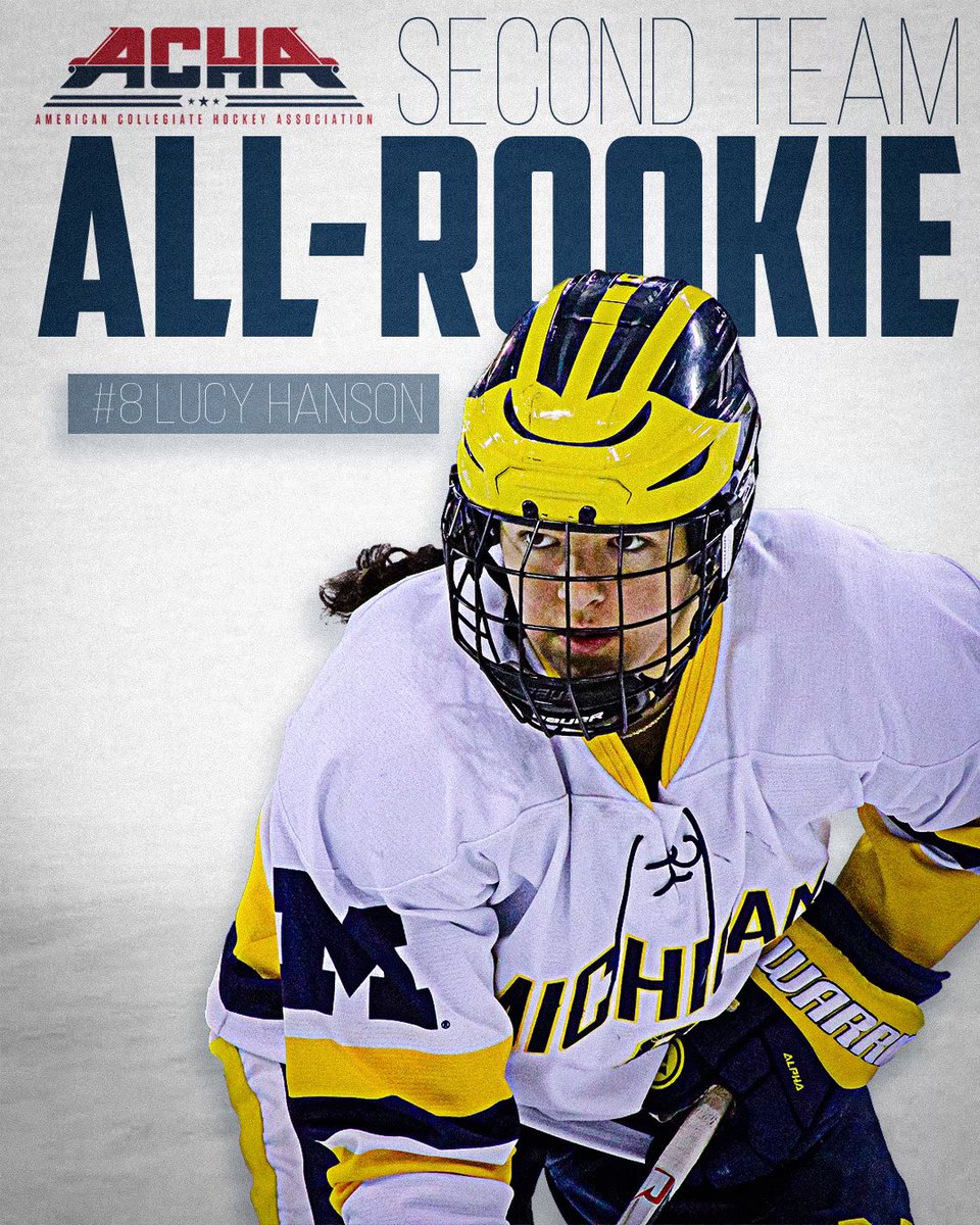 In case you missed it… #8 Lucy Hanson has made the ACHA Second Team All-Rookie 🤩 #GoBlue〽️