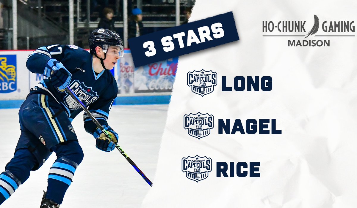 Tonight's @HoChunkMadison 3 Stars of the Game. #GoCapsGo