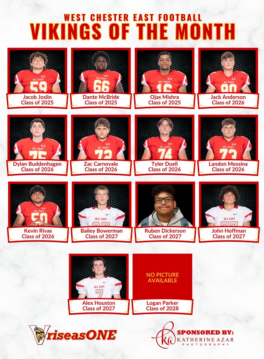 WC East Vikings Football (@wceastfootball) on Twitter photo ⚓️Vikings of the Month: March⚓️
This recognizes players commitment in both the classroom and offseason training. #vikingpride #riseasONE
Sponsor: <a href="/KatherineAzar/">Katherine Azar</a>
<a href="/FugettFootball/">Fugett Cougars Football 2023</a> <a href="/WestChesterASD/">West Chester Area SD</a> <a href="/SportsByBLinder/">Brian Linder</a> <a href="/EPAFootball/">EasternPAFootball</a> <a href="/PaFootballNews/">Pennsylvania Football News</a>
<a href="/CaryMoyer/">Cary Moyer D2🏈.com PSAC Columnist</a> @PRZPAvic <a href="/DubCsports/">Dub-C Sports</a> ⚓️Vikings of the Month: March⚓️
This recognizes players commitment in both the classroom and offseason training. #vikingpride #riseasONE
Sponsor: <a href="/KatherineAzar/">Katherine Azar</a>
<a href="/FugettFootball/">Fugett Cougars Football 2023</a> <a href="/WestChesterASD/">West Chester Area SD</a> <a href="/SportsByBLinder/">Brian Linder</a> <a href="/EPAFootball/">EasternPAFootball</a> <a href="/PaFootballNews/">Pennsylvania Football News</a>
<a href="/CaryMoyer/">Cary Moyer D2🏈.com PSAC Columnist</a> @PRZPAvic <a href="/DubCsports/">Dub-C Sports</a>