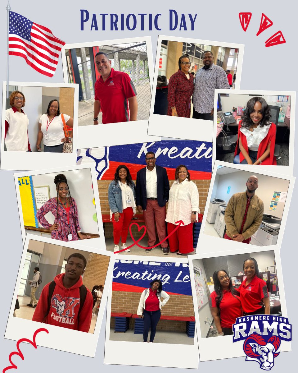 ✨APRIL 15-19, 2024 Spirit Week✨ April is the Month of the Military Child. Today we honor our military families by participating in our Red, White, & Blue Patriotic Day ❤️🤍💙 #WeSaluteOurTroopsHISD ❤️💙 #KreatingLeaders #MakeADifference