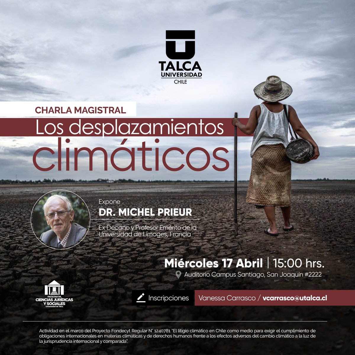 CecochUtalca's tweet photo. 📌 El miércoles 17 de abril a las 15:00 horas, ven a la charla magistral sobre los desplazamientos climáticos.
Expositor Dr. Michel Prieur

📍Esta actividad se llevará a cabo en el Auditorio de Santa Elena, 2222, San Joaquín.

📝 Para asistir inscríbete con vcarrasco@utalca.cl https://t.co/ZnKdDxfO4T