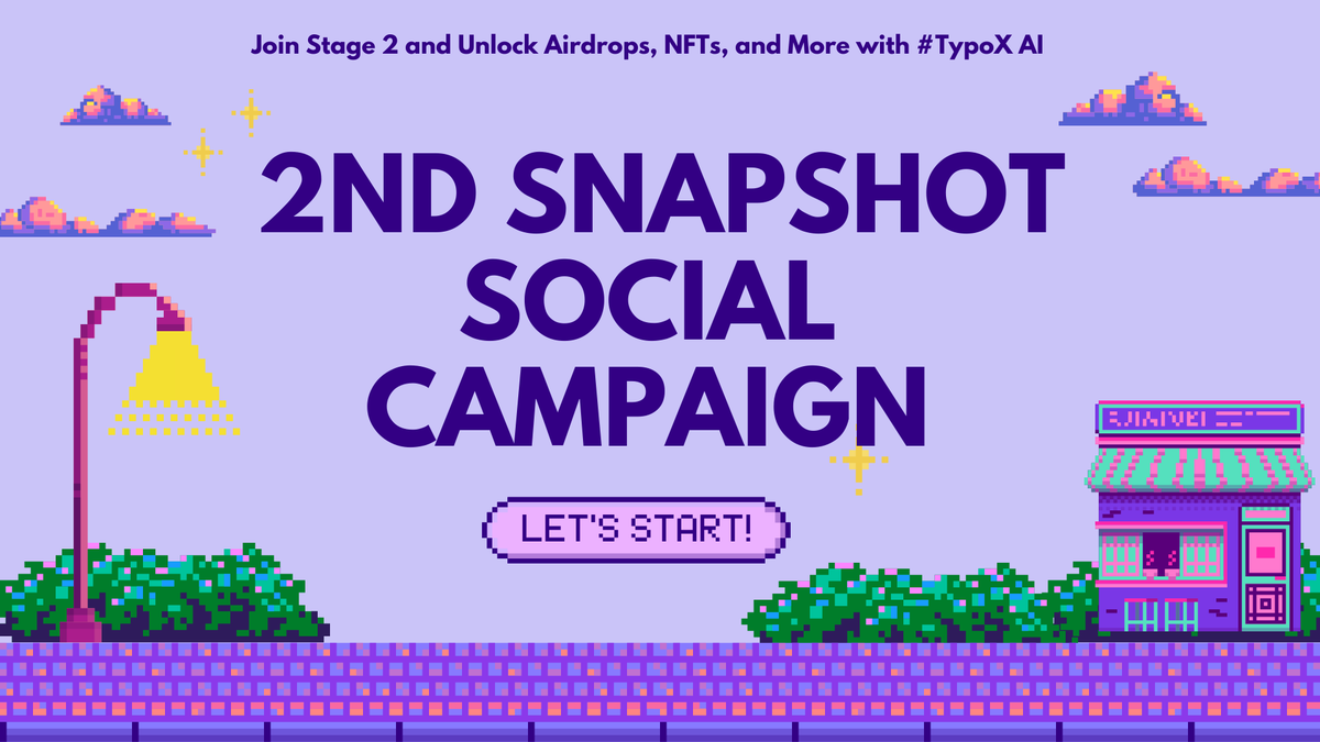 TypoX_AI's tweet photo. 🌟 Dive into the new week with #TypoX AI's Loyalty Program! Get set for our upcoming 2nd snapshot with our latest social campaign, designed to energize the #typoxai community. 🚀

🔥 Join Stage 2 of our #snapshot: Engage, connect, and inspire! Earn exclusive #airdrops, NFTs, and more. Don't miss out on amplifying your TypoX journey! 

🔗 https://t.co/c9nQtzTw4J
🔗 https://t.co/9IJY1EKKS7
🔗 https://t.co/TEkDCUF1xD
🔗 https://t.co/9XqMUraHGd