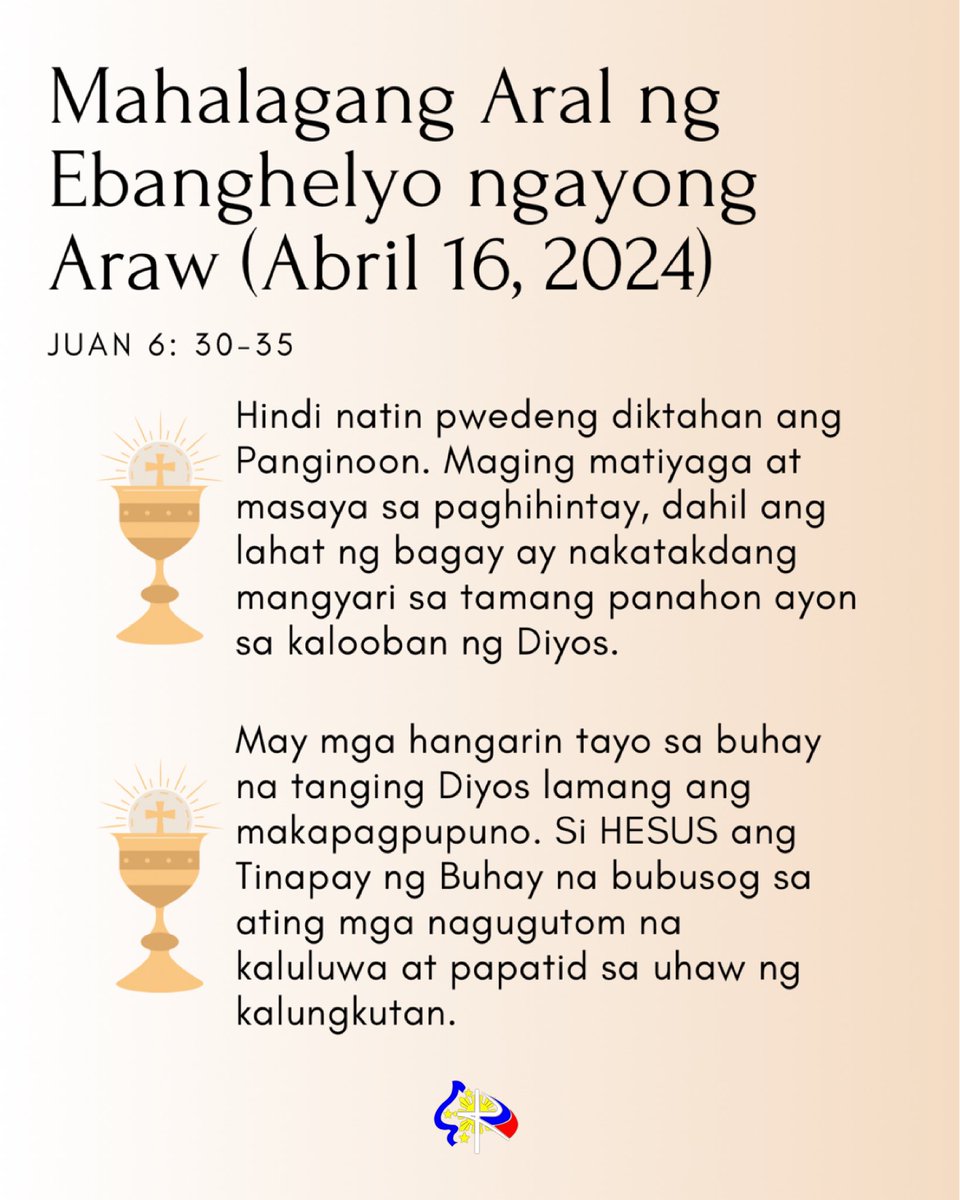 Mahalagang Aral ng Ebanghelyo ngayong Araw (Abril 16, 2024) | Juan 6:30-35 🙏