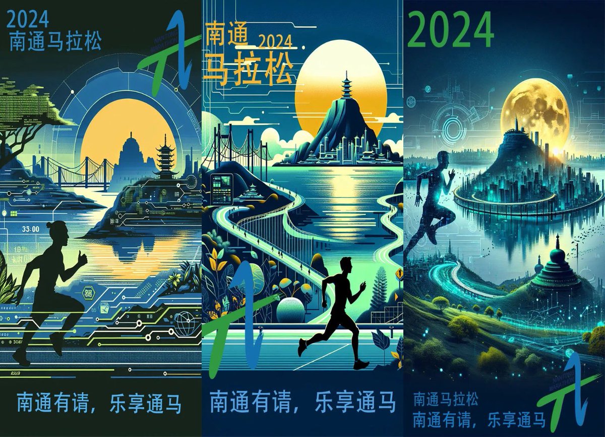 🤩Experience the brilliance of art and technology in the #NantongMarathon AI Poster Design Competition Winning Artwork Showcase! #ai #AI #marathon #2024NantongMarathon