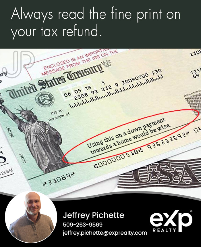 I mean, for those of you who still get a tax refund...#TaxTips #Spokane #SpokaneHomeBuyers #SpokaneRealEstate