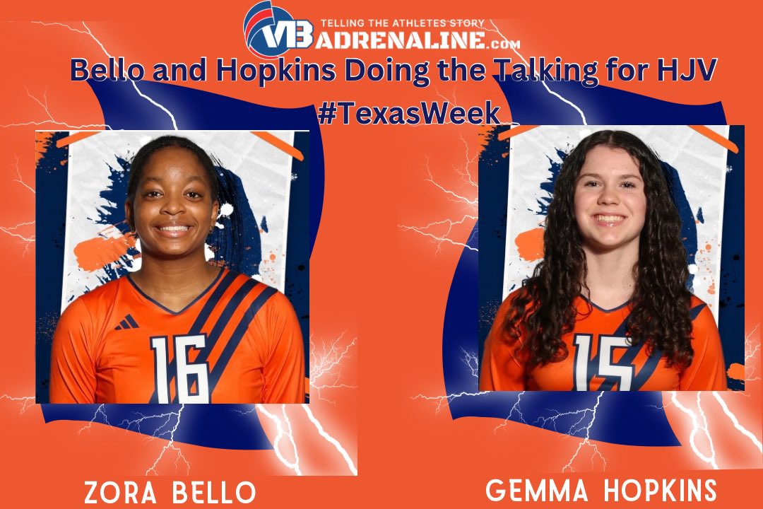 #TexasWeek new interview up at VBadrenaline.com learn about 26 Setter @Zora_Bello and her 27 Libero teammate @Gemmahop as they do the talking for their @houstonjuniors team who has plenty of scouts watching closely.