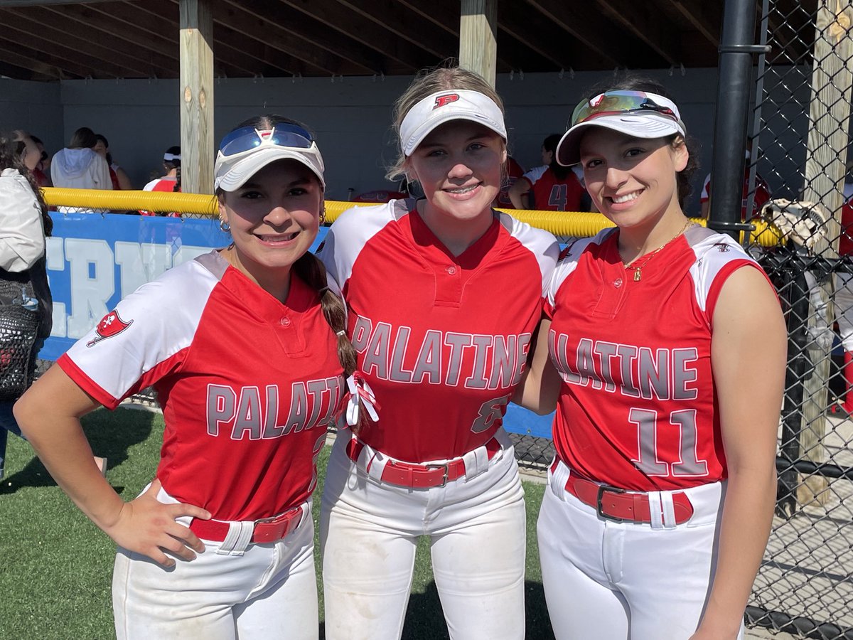 They are relentless. The ⁦@palatinesball⁩ wrecking crew today: <a href="/angie_del2/">Angie Delgado</a> 3/4 with a 2B, ⁦<a href="/graceadame9/">Grace Adame</a>⁩ 4/4 with a 2B and 2RBI and ⁦<a href="/molly_johnson23/">molly johnson</a>⁩ 1/4 with a 3B and 4RBI.